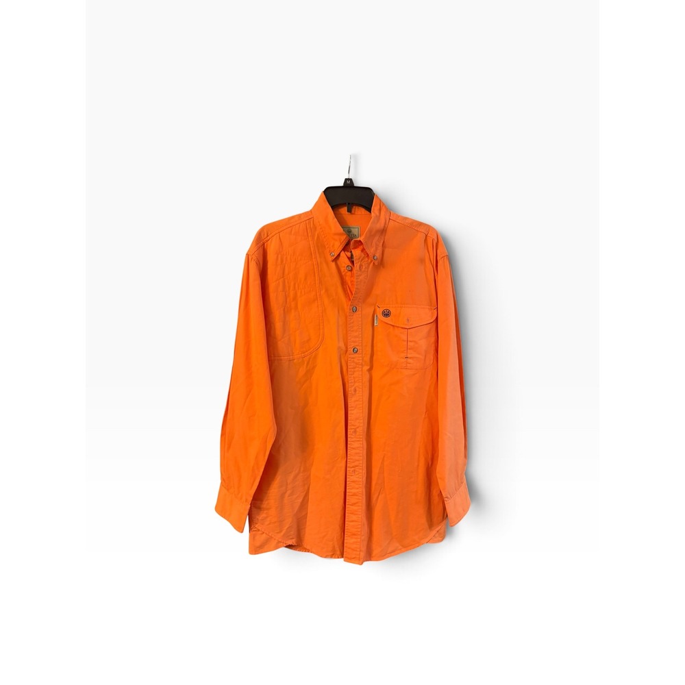 Beretta Mens Blaze Orange Shooting Shirt Long Sleeve Vented Hunting Top Size M